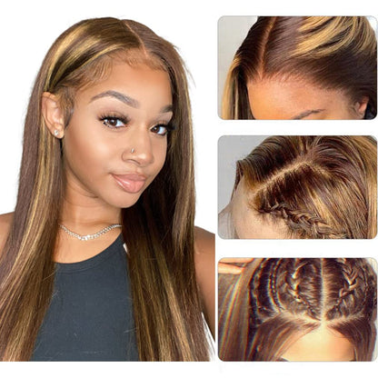 4/27 Highlight Straight Lace Front Wigs 4x4/13x4/13x6 HD Lace Front Human Hair Wigs