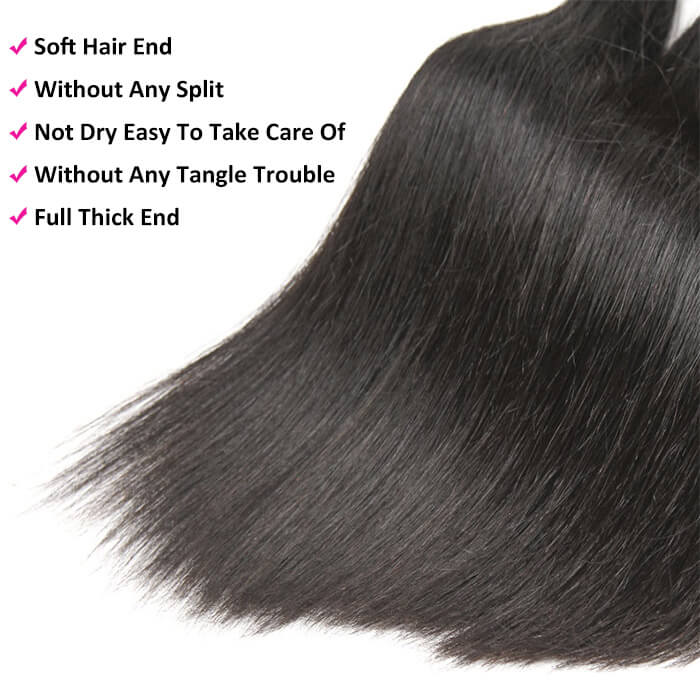 Straight Virgin Human Hair 3 Bundles 100% Unprocessed Virgin Human Hair Extension