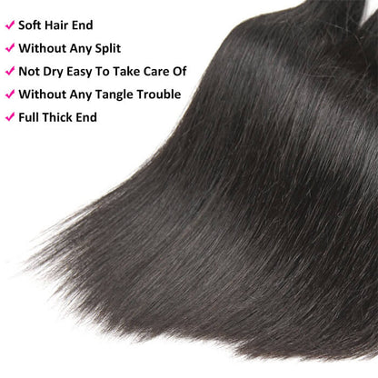 Straight Virgin Human Hair 3 Bundles 100% Unprocessed Virgin Human Hair Extension