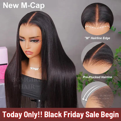 M-cap Straight 9x6 Wear Go Wig HD Lace Pre-Bleached Tiny Knots Pre-Plucked Natural Hairline Glueless Wig | BGMgirl Hair