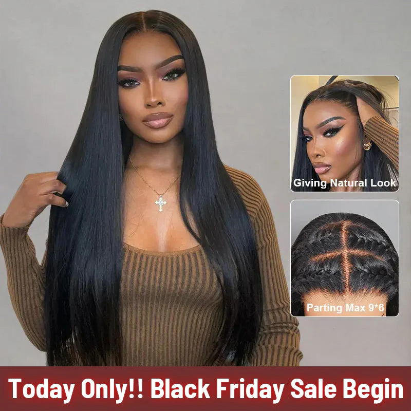 9x6 M-Cap Straight Wear Go Wig Pre Bleached Tiny Knots Pre Plucked Hairline Glueless Wig | BGMgirl Hair