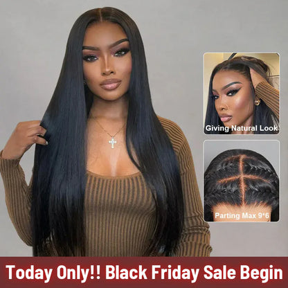 9x6 M-Cap Straight Wear Go Wig Pre Bleached Tiny Knots Pre Plucked Hairline Glueless Wig | BGMgirl Hair