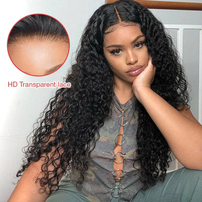 Pre Cut HD Lace Wigs 8x5 Lace Closure Wigs Curly Pre-Bleached Mini Knots Curly Human Hair Wigs