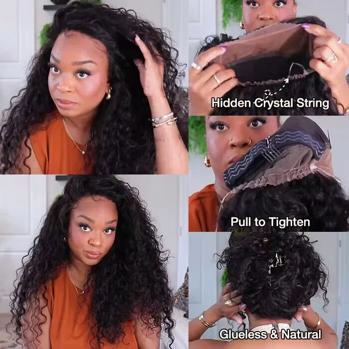 Put On & Go Upgraded Hidden Strap Snug Fit 360 Lace Frontal Wig Glueless Human Hair Wigs Special Offer