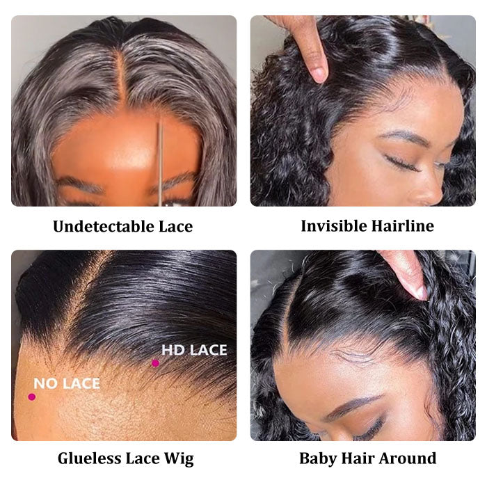 Pre-Cut HD Lace Wig Put On And Go Kinky Straight Human Hair Wig with Breathable Cap Beginner Wig