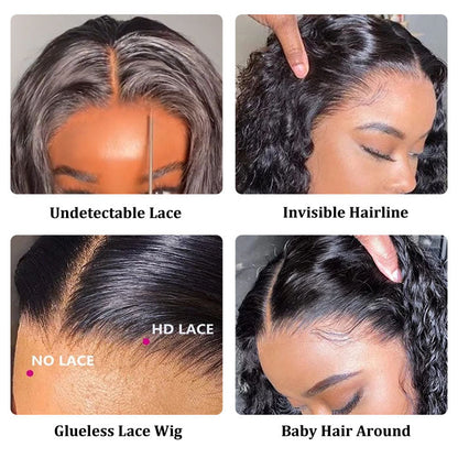 Pre-Cut HD Lace Wig Put On And Go Kinky Straight Human Hair Wig with Breathable Cap Beginner Wig