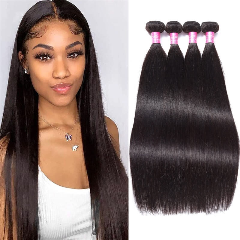 4 Bundles Unprocessed 8A Remy Virgin Hair Straight 4 Bundles 100% Human Hair Natural Hair Bundles
