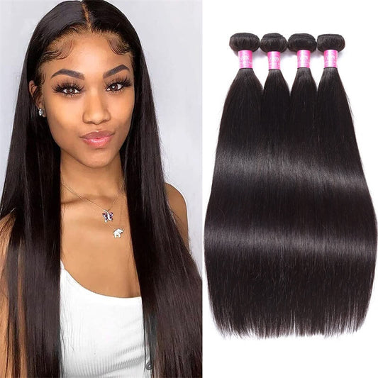 4 Bundles Unprocessed 8A Remy Virgin Hair Straight 4 Bundles 100% Human Hair Natural Hair Bundles