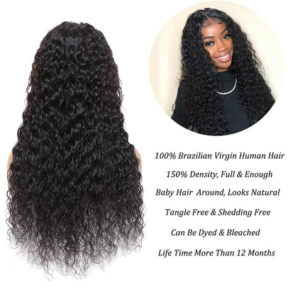 $89.9 Super Deal | 24Inch Water Wave 4x4 Transparent Lace Closure Wigs (No Code Available) Special Offer