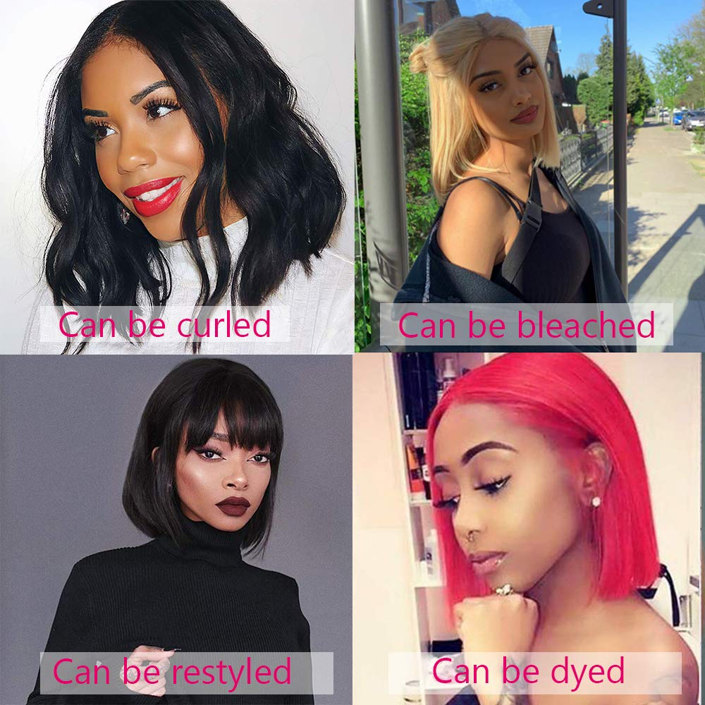 $59.9 Short Bob Wigs Straight Hair 4x4 HD Transparent Lace Closure Human Hair Wigs With Full Ends Special Offer