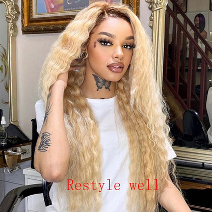 New In Ash Blonde Ombre Wigs Body Wave/Straight 13x4  HD Lace Front Human Hair Wigs 180% Density