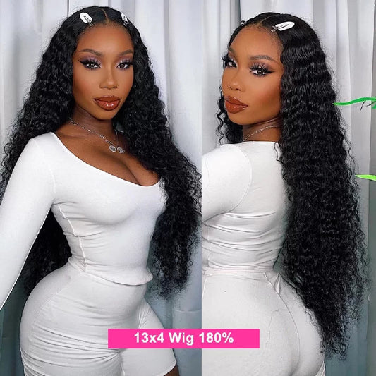 Glueless Pre-Cut HD Lace Wig Put On And Go Deep Wave Human Hair Wig with Breathable Cap Beginner Friendly