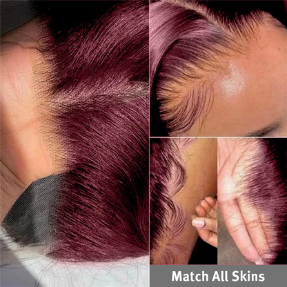 T1b/99J Red Color Human Hair 13x4 Lace Front Wigs 99J Short Cut Bob Wigs