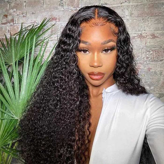 8*5 Pre Cut HD Lace Closure Wigs Kinky Curly Glueless Put On And Go Wig Pre Bleached Knots
