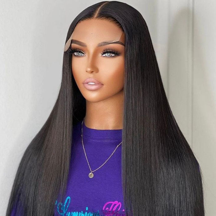 8*5 Pre Cut HD Lace Closure Wigs Straight/Body Wave Glueless Put On And Go Wig Pre Bleached Knots