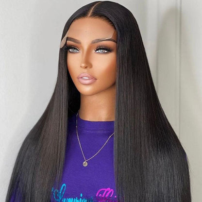 8*5 Pre Cut HD Lace Closure Wigs Straight/Body Wave Glueless Put On And Go Wig Pre Bleached Knots
