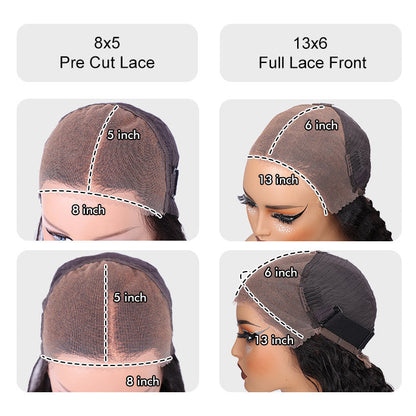 Reddish Brown Color Curly Short Bob Wigs Glueless HD Lace Front Human Hair Wigs Pre-Plucked Hairline