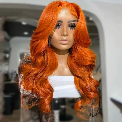 Subella Hair Ginger Color 13x4 HD Lace Front Wig Body Wave Colored Human Hair Wigs