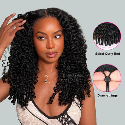 9x6 Burmese Curly M-cap Draw String Wear Go Wig HD Lace Bleached Knots Glueless Wig | BGMgirl Hair