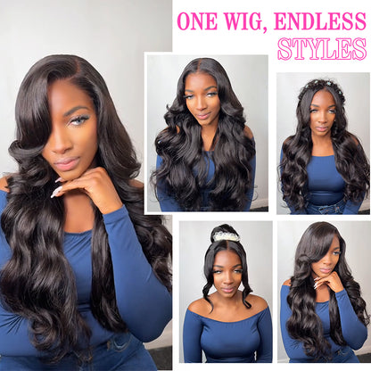 Face-Framing Layered Cut Body Wave 9x6 Wear Go Wig Transparent Lace Glueless Wig | BGMgirl Hair