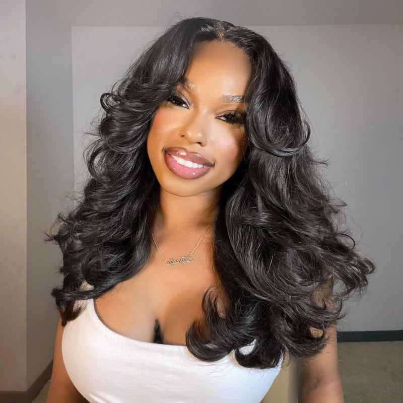 Face-Framing Layered Cut Body Wave 9x6 Wear Go Wig Transparent Lace Glueless Wig | BGMgirl Hair