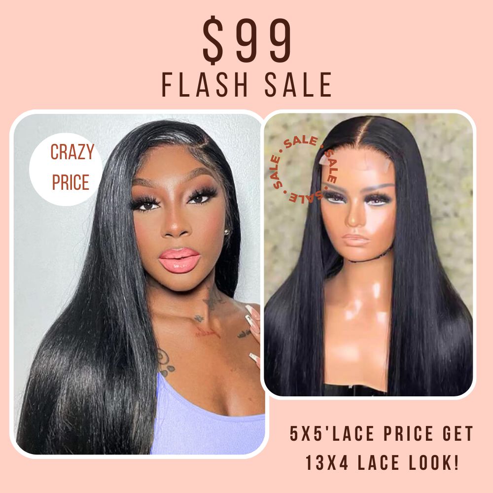 20"=$99 Straight Wigs 5*5 HD Transparent Lace Wigs Special Offer