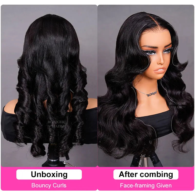 Face-Framing Layered Cut Body Wave 9x6 Wear Go Wig Transparent Lace Glueless Wig | BGMgirl Hair