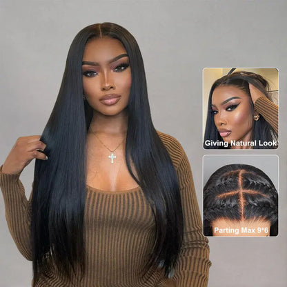 9x6 M-Cap Straight Wear Go Wig Pre Bleached Tiny Knots Pre Plucked Hairline Glueless Wig | BGMgirl Hair