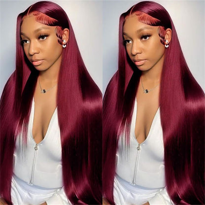 [BOGO] Burgundy Red 99J Body Wave/Straight 13x4 HD Lace Front Human Hair Wig Special Offer