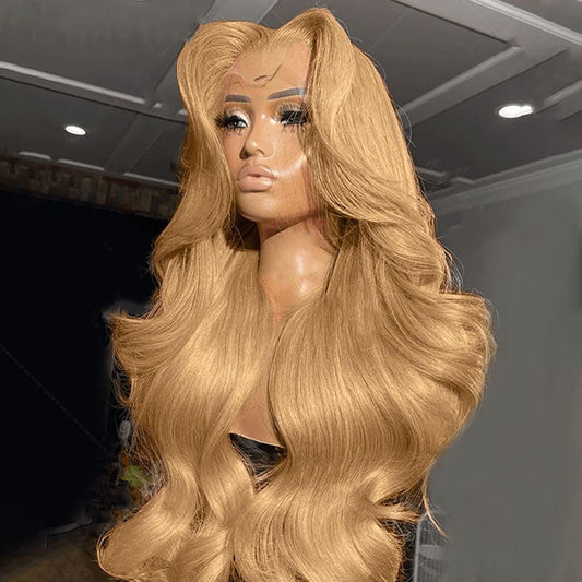 [BOGO] #27 Cameral Blonde Real Ear to Ear Lace Front Wig Colored Straight/Body Wave Human Hair Wigs Special Offer