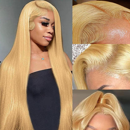 [BOGO] #27 Cameral Blonde Real Ear to Ear Lace Front Wig Colored Straight/Body Wave Human Hair Wigs Special Offer