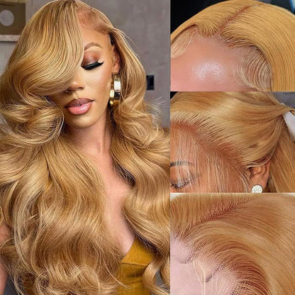 [BOGO] #27 Cameral Blonde Real Ear to Ear Lace Front Wig Colored Straight/Body Wave Human Hair Wigs Special Offer