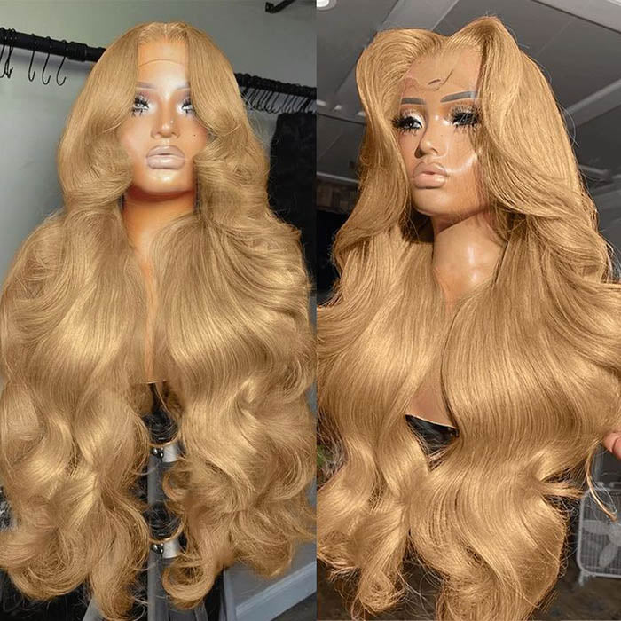 [BOGO] #27 Cameral Blonde Real Ear to Ear Lace Front Wig Colored Straight/Body Wave Human Hair Wigs Special Offer