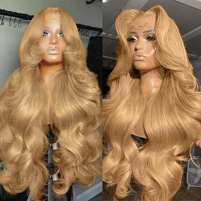 [BOGO] #27 Cameral Blonde Real Ear to Ear Lace Front Wig Colored Straight/Body Wave Human Hair Wigs Special Offer
