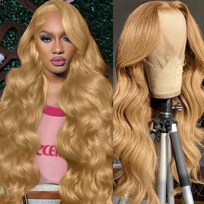 [BOGO] #27 Cameral Blonde Real Ear to Ear Lace Front Wig Colored Straight/Body Wave Human Hair Wigs Special Offer