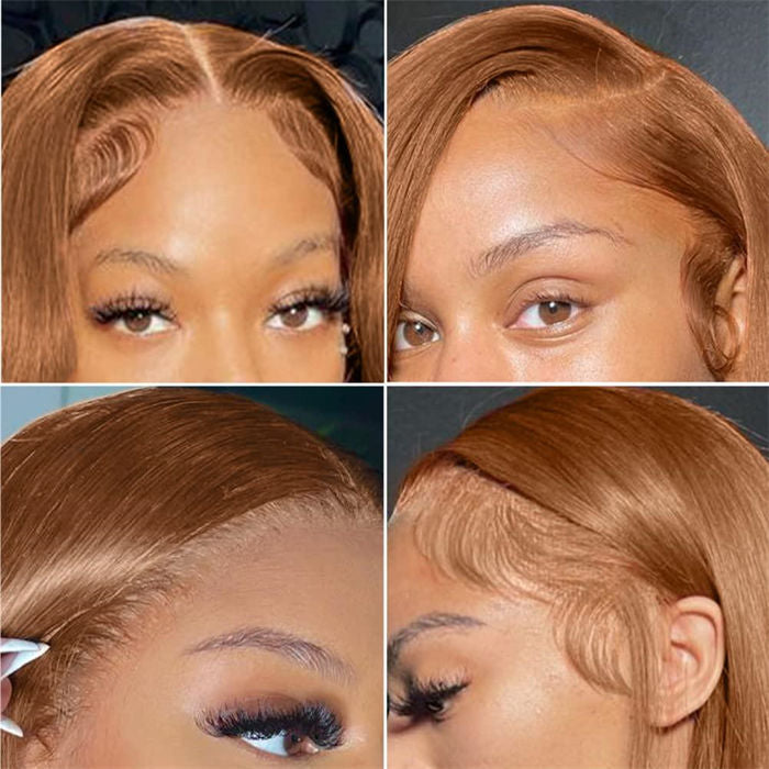 [BOGO] #30 Ginger Brown Straight/Body Wave Wig 100% Human Hair Auburn Color 13x4 HD Lace Front Wig Special Offer