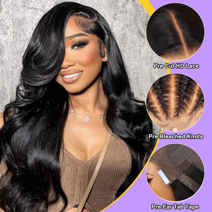 13x4 Pre-All HD Lace Front Wig Body Wave/Straight Secure Wear Go Glueless Human Hair Wigs