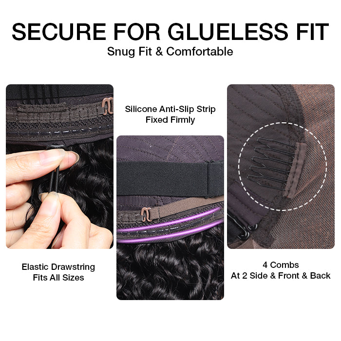 13x6 HD Full Lace Knotless Boho Braided Wigs With Curls Ombre Brown Drawstring Pull Go Wig