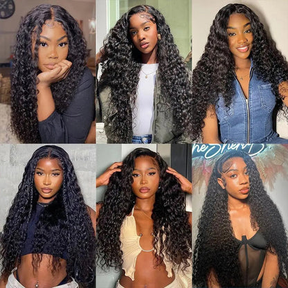 Brazilian Water Wave Virgin Hair Weave 3 Bundles With 13*4 Lace Frontal