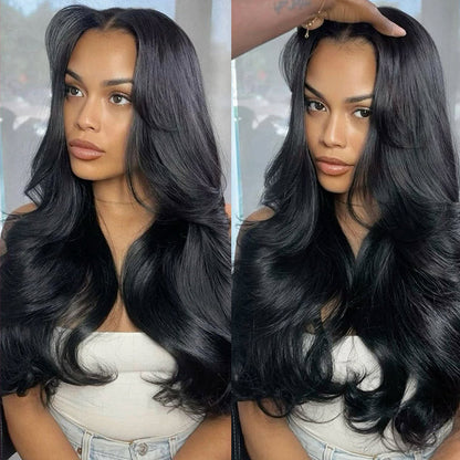 Butterfly Haircut Curtain Bangs Body Wave Glueless Wig 8x5/13x4/13x6 Bleached Knots Layered Cut HD Lace Wig