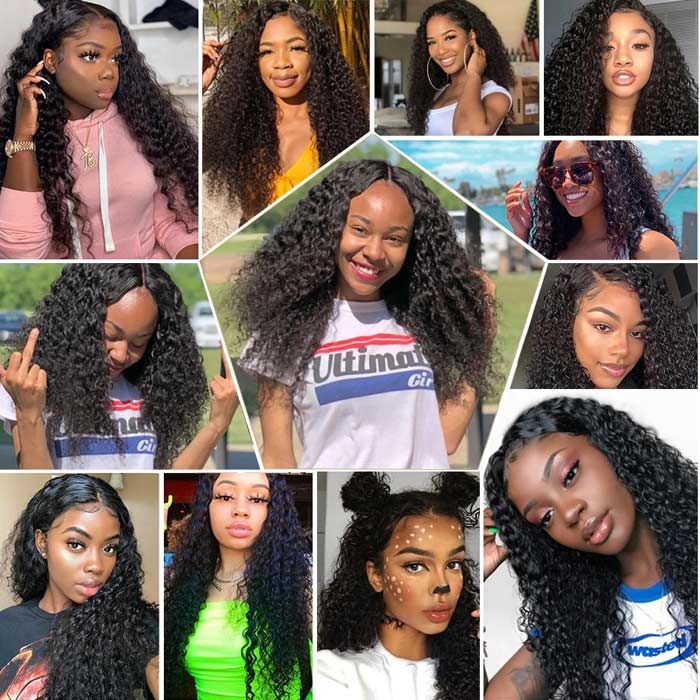 Curly Virgin Human Hair Weft 3 Bundles 100% Unprocessed Virgin Human Hair Extension