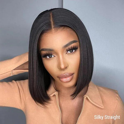 $59.9 Short Bob Wigs Straight Hair 4x4 HD Transparent Lace Closure Human Hair Wigs With Full Ends Special Offer