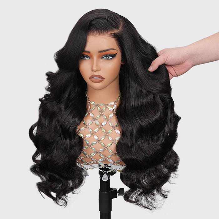 Deep Side Part Human Hair Lace Wig Body Wave HD Lace Front Wigs With Adjustable Strap