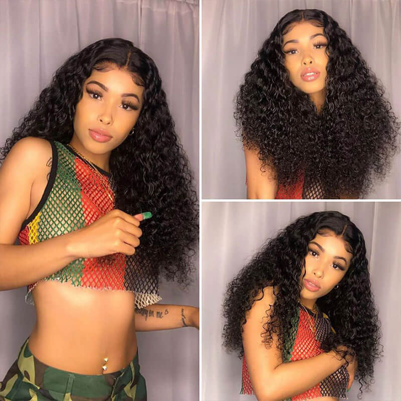 Subella Hair Curly HD Transparent Lace Front Wig Pre Plucked Natural Hair Liner 100% Human Virgin Hair Wigs