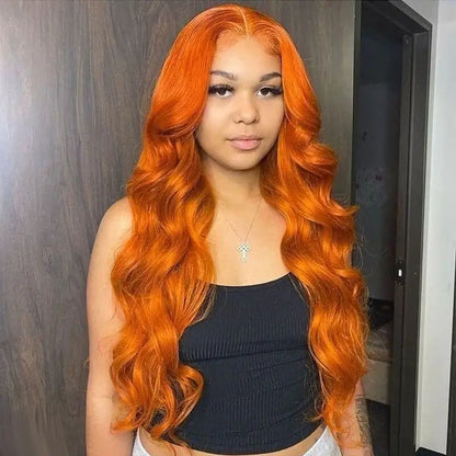 Subella Hair Ginger Color 13x4 HD Lace Front Wig Body Wave Colored Human Hair Wigs