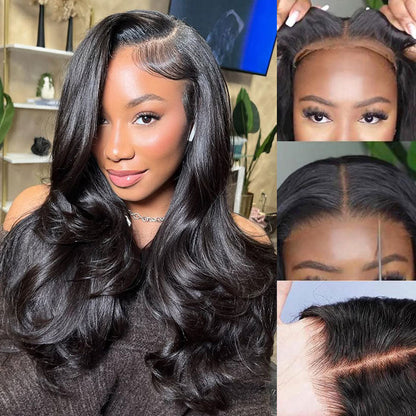 Glueless Ocean Wave Human Hair HD Lace Wig Bleached Knots Middle/Side Part 8x5 Pre Cut Lace Ready To Go Wig Special Offer