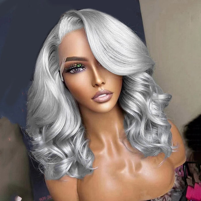 Grey Body Wave Bob Wig 8x5 Pre Cut HD Lace Glueless Wig 13x4 Lace Front Colored Human Hair Short Bob Wigs