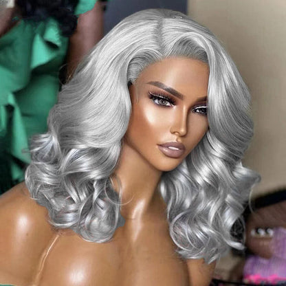 Grey Body Wave Bob Wig 8x5 Pre Cut HD Lace Glueless Wig 13x4 Lace Front Colored Human Hair Short Bob Wigs