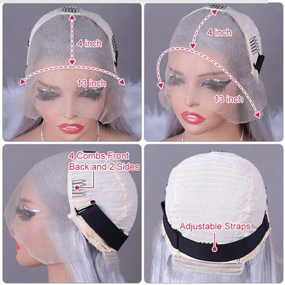 Grey Body Wave Bob Wig 8x5 Pre Cut HD Lace Glueless Wig 13x4 Lace Front Colored Human Hair Short Bob Wigs