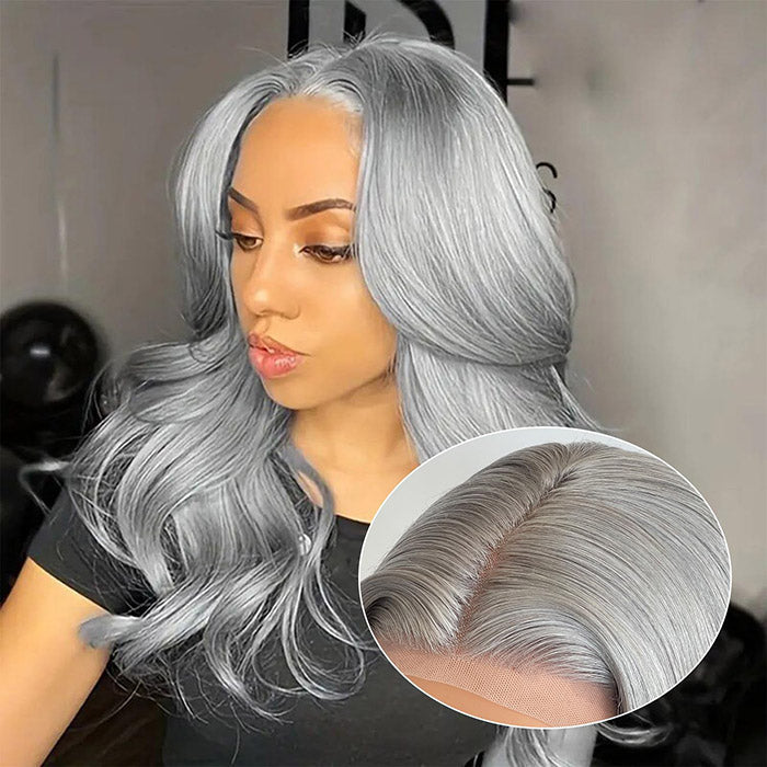[$299 = 2 Wigs] Grey Body Wave 13x4 Lace Front Wig & P4/27 Highlight Blonde Brown Curly Wig Special Offer